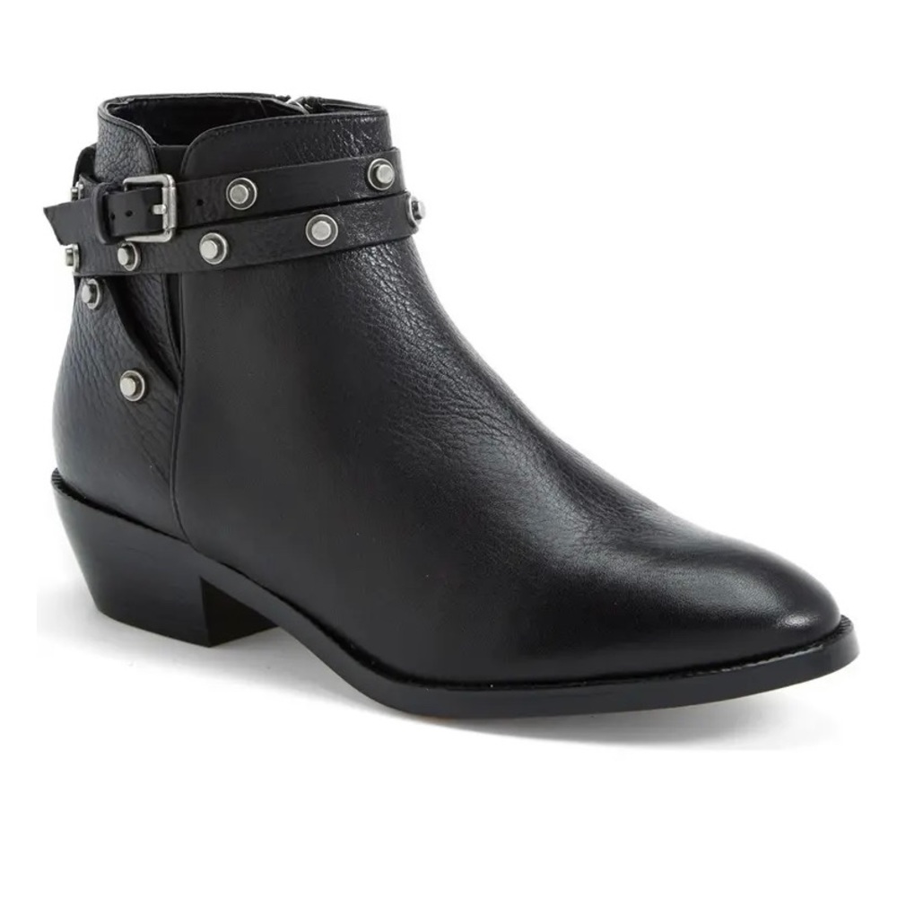 Halogen Lidia Studded Leather Ankle Booties